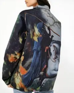 未使用 RIPNDIP 猫 死神 ジップアップ デニム ジャケット ブルゾンのサムネイル