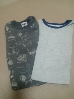動物プリントグレーTシャツ2枚セットのサムネイル