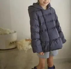 組曲 クミキョク　女の子　中綿コート フード付きネイビー　140 ダウン