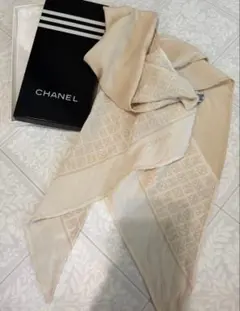 CHANEL 美品 花柄ドット シルク大判スカーフ ショール - メルカリ