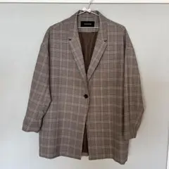 【JEANASIS/ジーナシス】チェックルーズテーラードジャケット　フリーサイズ