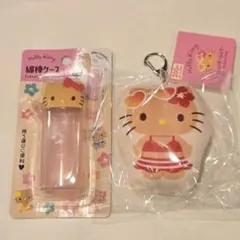 日焼けキティ 綿棒ケース クッションキーホルダー
