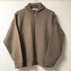 BEAUTY&YOUTH ウールガンジーニット ジップジャケット