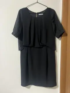 OPAQUE.CLIP ブラック半袖ワンピース　L