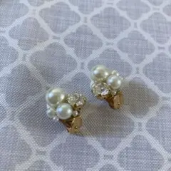 イヤリング ハンドメイド 蝶バネタイプ パール風