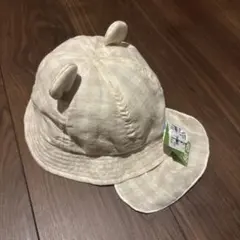 耳付きクリーム色バケットハット