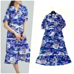 【美品23SS】 グレースクラス フラワーリゾートドレス ワンピース 花柄 36 美品23SS】 グレースクラス フラワーリゾートドレス ワンピース 花柄