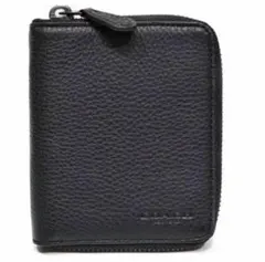 コーチ COACH ファスナー折財布 メンズレザー ウォレット ブラック