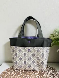 ⭐︎ミニトートバッグ⭐︎パープルダマスク