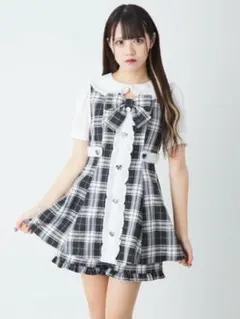 Ank Rouge チェックフリルコンビネゾン　肉球　タグ付き未使用