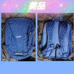 美品 Coleman ネイビー 水玉柄 バックパック 濃紺 ドット
