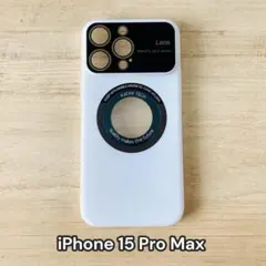 iPhone15promax ケース ホワイト カメラ レンズ フルカバー