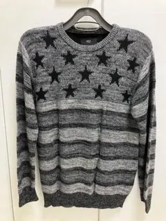 AZUL by moussy 星柄ニットセーター グレー Mサイズ