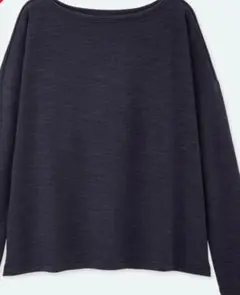 ユニクロ　ストレッチスラブボートネックT　ネイビー　S 　新品、未使用