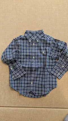 秋到来SALE！RalphLauren青白のチェック長袖シャツ2/2T
