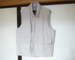 廃盤品　バーバリー　BURBERRY　グレー系　ベスト　古着　メンズ　Fサイズ