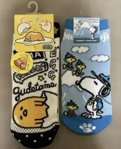 新品 ぐでたま スヌーピー レディースソックス 2足セット