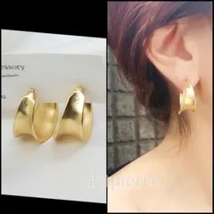 No.227 シンプルマットゴールド ピアス