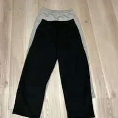 UNIQLO Cワイドスウェットパンツ グレー黒 M セット