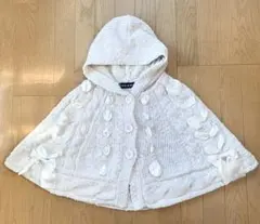 CECIL McBEE フード付ニットポンチョ リボン装飾 M