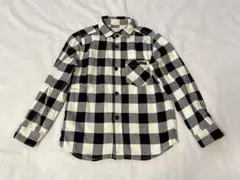 quoti use fith ☆ 白黒　チェック　ネルシャツ　110