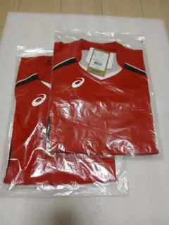 ASICS アシックス バレーボールシャツ SS レッド2枚セット【新品】