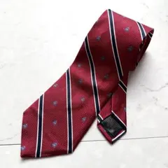 Brooks Brothers ネクタイ シルク ストライプ 総柄 レッド