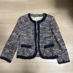 SCAPA ノーカラージャケット 38 ネイビー系