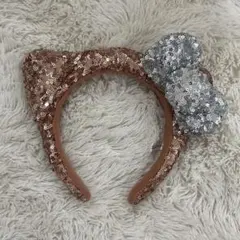 ハローキティ　usj カチューシャ　スパンコールピンクシルバー