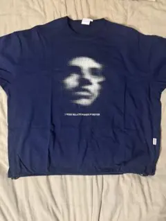 ネイビー Tシャツ 顔プリント