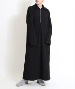 美品✨シティショップ ポコポコ ジップ ポロワンピース 黒 S 36