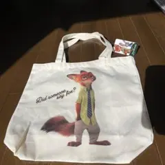 ズートピア　ニック•ワイルド　ディズニー　トートバッグ　新品タグ付き未使用