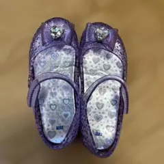 紫色のリボン付きキッズサンダル 18.0cm