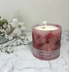 ボタニカル　アロマ　キャンドル　ピンク系