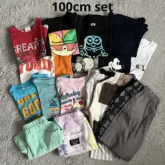 まとめ売り【100】 Tシャツ 半ズボン 黒 ブラック カラフル 夏服 保育園着