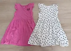 H&M ワンピース　ハート柄 ピンク　白黒　2枚セット　まとめ売り