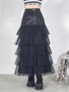 限定値下げDarich レザードッキングチュールロングスカート M/L ブラックのサムネイル