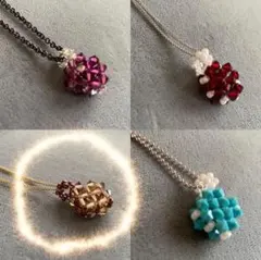 スワロフスキーのボリュームスクエアネックレス