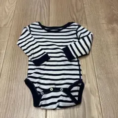 ストライプロンパース 長袖 白とネイビー　UNIQLO 80cm