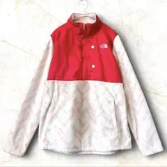 【美品】【激レア】ノースフェイス 総柄フリース ピンク 切替 L サイズ