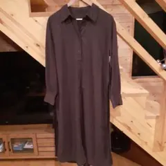 【美品】LOWRYS FARM ダークブラウン ワンピース 長袖