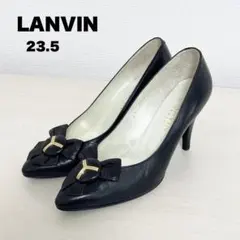 LANVIN リボンパンプス ポインテッドトゥ レザー ブラック 23.5のサムネイル