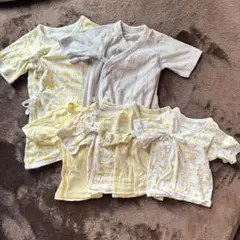 新生児　肌着　6着セット　短肌着　コンビ肌着　イエロー　使用感あり　使い捨て