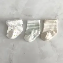ベビー 靴下 新生児 7-9cm 3足セット