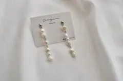 ピアス　イヤリング　淡水パール　シルバー　揺れる　金アレ対応　結婚式　成人式