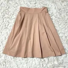 美品✨フォクシーニューヨーク 膝丈 タックフレア スカート ピンクベージュ 38