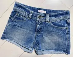 股上股下短めデニムショートパンツ　平成ギャル　y2k