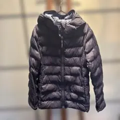 キッズブラックダウンコート サイズ140 フード付き