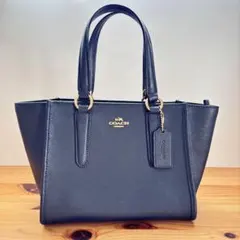COACH ビジネスバッグ ネイビー COACH ネイビー レザー ビジネスバッグ - メルカリ