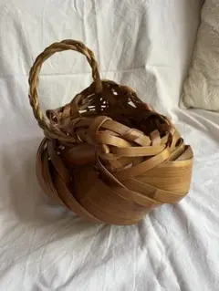 花籠　竹籠　竹細工　竹工芸品　かご　小道具　華道茶道　花器　古道具竹工芸技能士作